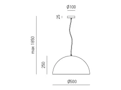 Bonella - Lámpara colgante negra 1XE27 max 1X60W IP20 - Lámpara de techo con diseño moderno en aluminio - Casquillo E27