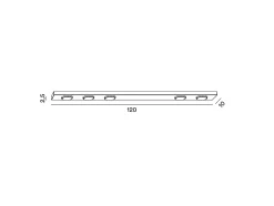 Botón - Plafón LED 5xGX53 máx. 15 W, Rectangular 120x10 cm, Metal Pintado, IP20 - Perenz - Blanco
