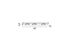 Botón - Plafón LED 3xGX53 máx. 15W, Rectangular 60x10 cm, Metal Pintado, IP20 - Perenz - Aluminio