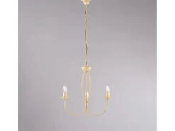 Botte - Lámpara de araña de hierro lacado en marfil con decoración. efecto decapè 3 luces 110 - Ø45 - BL147-3-AV