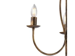 Botte - Lámpara de araña de hierro lacado en marrón con decoración. Oro antiguo 3 luces 110 - Ø45 - BL147-3-BR