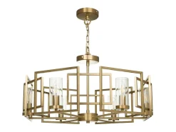 Bowi Lámpara Colgante de Techo Cilíndrica Oro, 6 Luces, E14