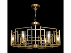 Bowi Lámpara Colgante de Techo Cilíndrica Oro, 6 Luces, E14