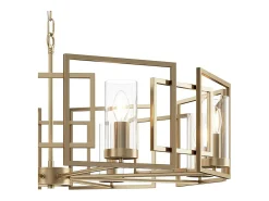 Bowi Lámpara Colgante de Techo Cilíndrica Oro, 8 Luces, E14