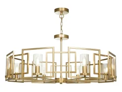 Bowi Lámpara Colgante de Techo Cilíndrica Oro, 8 Luces, E14