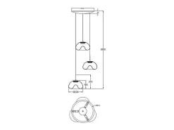Brena - Fabas Luce Lámpara colgante circular de 3 luces - LED regulable de 30 W - Coñac Florón redondo de 35 cm de diámetro