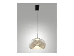 Brena - Lámpara colgante individual color coñac de Fabas Luce - LED regulable de 14 W - Lámpara de techo - Diámetro 33 cm