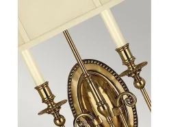 Cambridge 2 ljus vägglampa polerad mässing