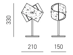 Camilla - Lámpara de mesa hoja de oro 1XE14 max 1X42W IP20 - Lámpara de mesa moderna con base de metal y cristal decorado - Casquillo E27