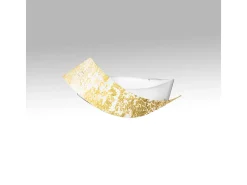 Camilla - Plafón dorado 3XE14 max 3X28W IP20 - Aplique moderno con difusor de cristal plateado y marco blanco 43x30cm