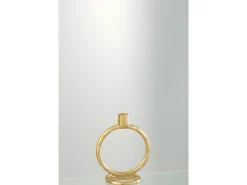 Candelabro anillo de aluminio dorado 15.5x10x19 cm