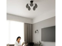 Candelabros Allivon moderno de acero - 5 fuentes luminosas 3000K - L.59 x A.36 cm - negro