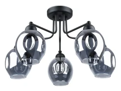Candelabros Allivon moderno de acero - 5 fuentes luminosas 3000K - L.59 x A.36 cm - negro