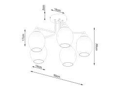 Candelabros Allivon moderno de acero - 5 fuentes luminosas 4000K - L.59 x A.36 cm - negro
