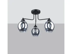 Candelabros Allivon moderno de acero - 3 fuentes luminosas 3000K - L.54 x A.36 cm - negro