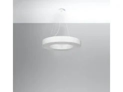 Candelabros Astrona slim minimalista de tela/PVC/acero - 6 fuentes luminosas 3000K - L.70 x A.102 cm - blanco