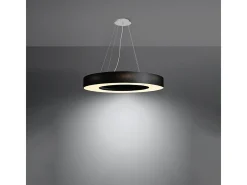 Candelabros Astrona slim minimalista de tela/PVC/acero - 6 fuentes luminosas 4000K - L.70 x A.102 cm - negro