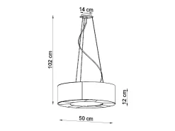 Candelabros Astrona slim minimalista de tela/PVC/acero - 5 fuentes luminosas 3000K - L.50 x A.102 cm - negro