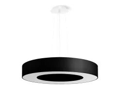 Candelabros Astrona slim minimalista de tela/PVC/acero - 5 fuentes luminosas 3000K - L.50 x A.102 cm - negro