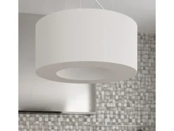 Candelabros Astrona slim minimalista de tela/PVC/acero - 6 fuentes luminosas 4000K - L.70 x A.102 cm - blanco