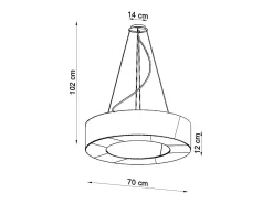 Candelabros Astrona slim minimalista de tela/PVC/acero - 6 fuentes luminosas 3000K - L.70 x A.102 cm - negro