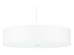 Candelabros Kalmaris minimalista de tela/vidrio/acero - 5 fuentes luminosas 4000K - L.50 x A.102 cm - blanco