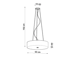Candelabros Kalmaris minimalista de tela/vidrio/acero - 5 fuentes luminosas 3000K - L.50 x A.102 cm - blanco