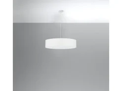 Candelabros Kalmaris minimalista de tela/vidrio/acero - 5 fuentes luminosas 3000K - L.50 x A.102 cm - blanco