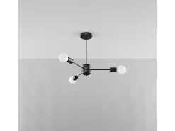 Candelabros Lingoro moderno de acero - 3 fuentes luminosas 3000K - L.61 x A.46 cm - negro