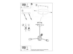 Candelabros Lingoro moderno de acero - 3 fuentes luminosas 4000K - L.61 x A.46 cm - negro