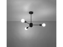 Candelabros Lingoro moderno de acero - 3 fuentes luminosas 4000K - L.61 x A.46 cm - negro