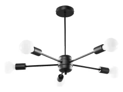 Candelabros Lingoro moderno de acero - 5 fuentes luminosas 4000K - L.66 x A.46 cm - negro