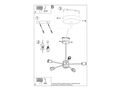 Candelabros Lingoro moderno de acero - 5 fuentes luminosas 4000K - L.66 x A.46 cm - negro