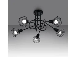 Candelabros Lunova moderno de acero - 5 fuentes luminosas 4000K - L.58 x A.28,5 cm - negro