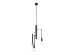 Candelabros Luxra desván de acero - 3 fuentes luminosas 4000K - L.25 x A.100 cm - negro