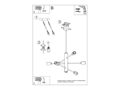 Candelabros Luxra desván de acero - 6 fuentes luminosas 3000K - L.60 x A.85 cm - negro