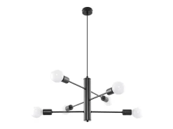 Candelabros Luxra desván de acero - 6 fuentes luminosas 3000K - L.60 x A.85 cm - negro