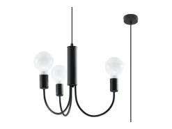 Candelabros Minimo moderno de acero - 3 fuentes luminosas 3000K - L.45 x A.100 cm - negro