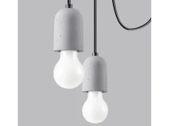 Candelabros Neso Minimalista De Pvc/Hormigón - 5 Fuentes Luminosas - L.100 X A.190 Cm - Gris Negro