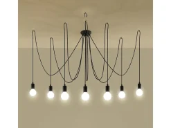 Candelabros Speis desván de tela/acero - 7 fuentes luminosas 4000K - L.300 x A.150 cm - negro