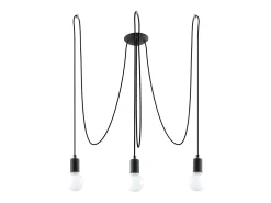 Candelabros Speis desván de tela/acero - 3 fuentes luminosas 3000K - L.300 x A.150 cm - negro