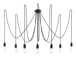 Candelabros Speis desván de tela/acero - 7 fuentes luminosas 3000K - L.300 x A.150 cm - negro