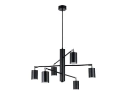 Candelabros Torim moderno de acero - 6 fuentes luminosas 4000K - L.77 x A.125 cm - negro