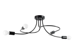 Candelabros Varilex industrial de acero - 4 fuentes luminosas 3000K - L.75 x A.32 cm - negro