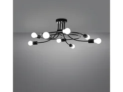 Candelabros Varilex industrial de acero - 8 fuentes luminosas 4000K - L.58 x A.28 cm - negro