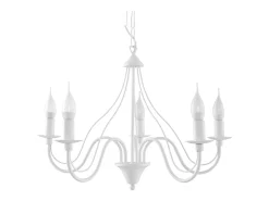 Candelabros Vivow moderno de acero - 5 fuentes luminosas 4000K - L.60 x A.80 cm - blanco