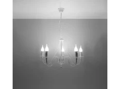 Candelabros Vivow moderno de acero - 5 fuentes luminosas 4000K - L.60 x A.80 cm - blanco