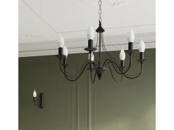 Candelabros Vivow moderno de acero - 5 fuentes luminosas 4000K - L.60 x A.80 cm - negro