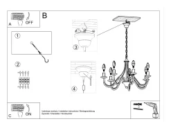 Candelabros Vivow moderno de acero - 5 fuentes luminosas 4000K - L.60 x A.80 cm - negro