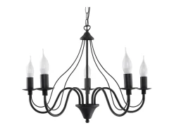Candelabros Vivow moderno de acero - 5 fuentes luminosas 4000K - L.60 x A.80 cm - negro